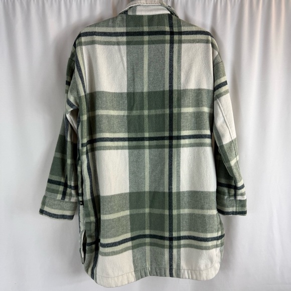 Banana Republic Women's Plaid Flannel Shirt Jacket, Black/Green/Brow - Picture 12 of 15